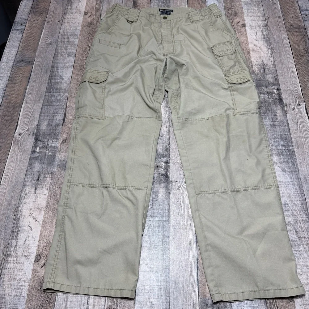 5.11 Tactical Pants Men 36x32 Khaki‎ Cargo Ripstop Outdoors Hiking Workwear